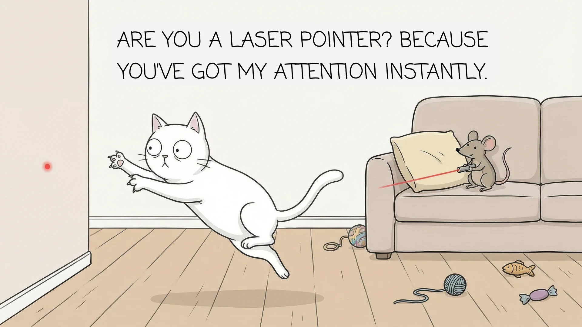 Are you a laser pointer Because you’ve got my attention instantly
